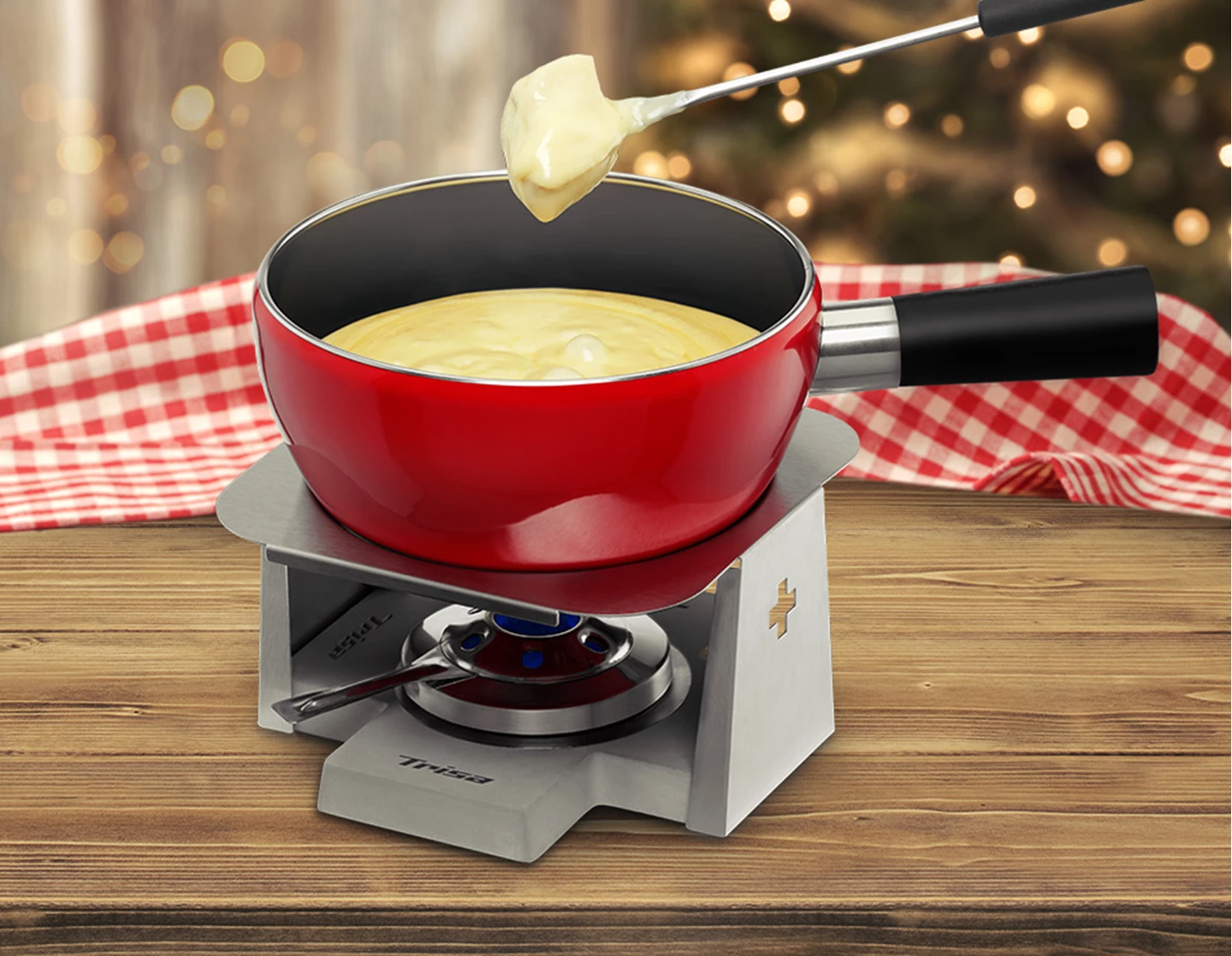 Fondue Swiss Cross Stone