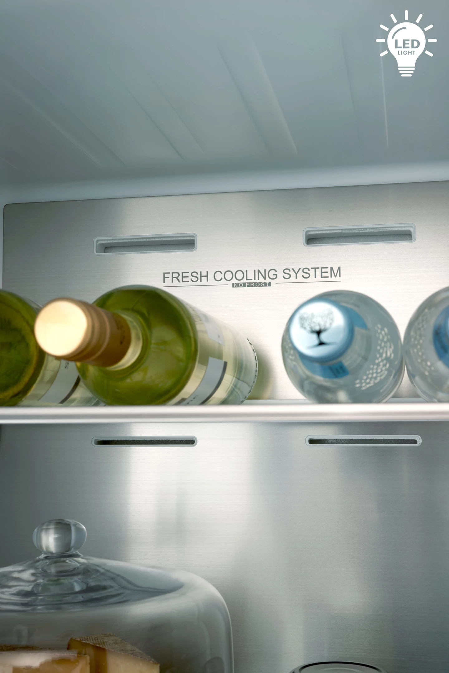 Réfrigérateur combiné 378 L, Inox