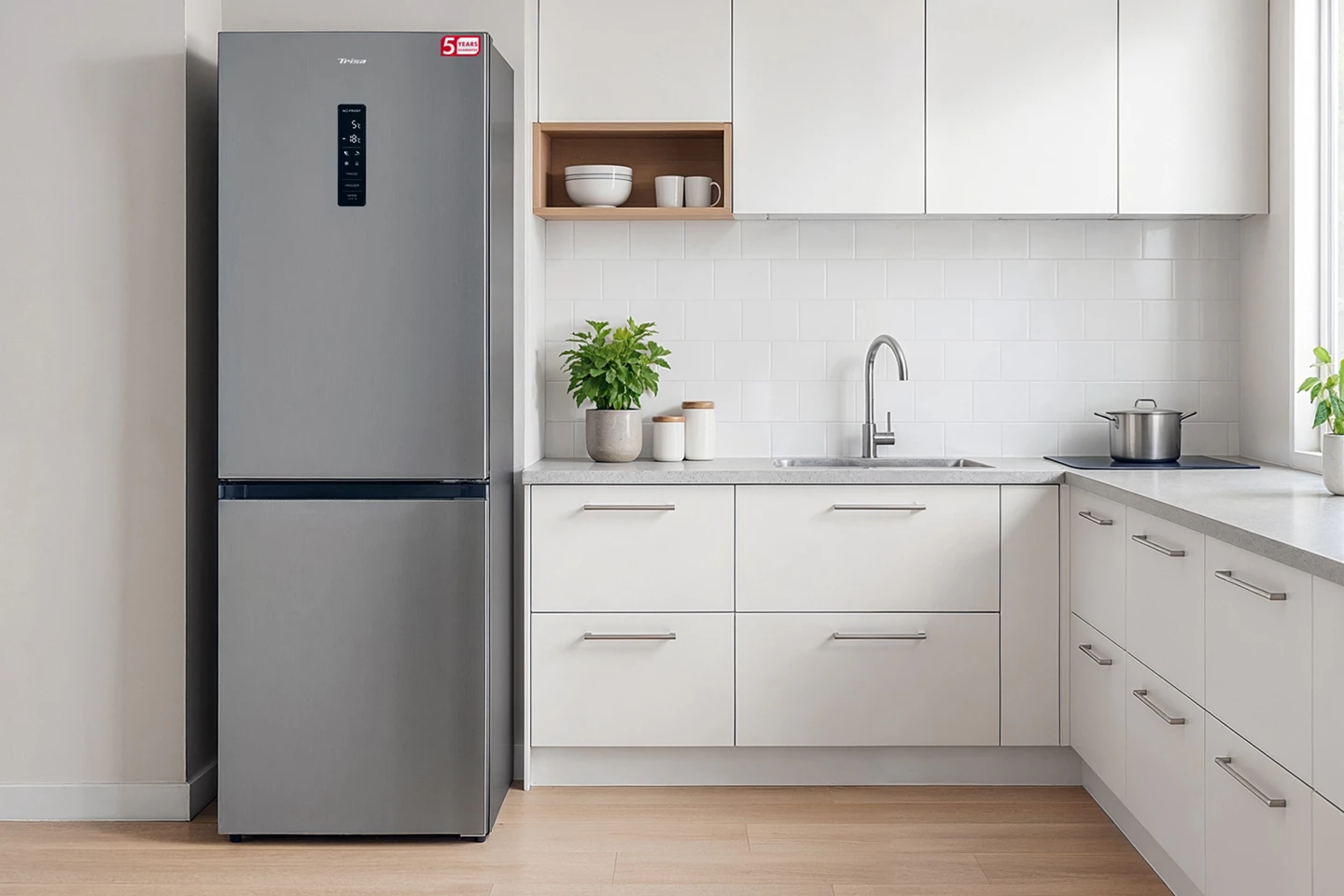 Réfrigérateur combiné 323 L, Inox