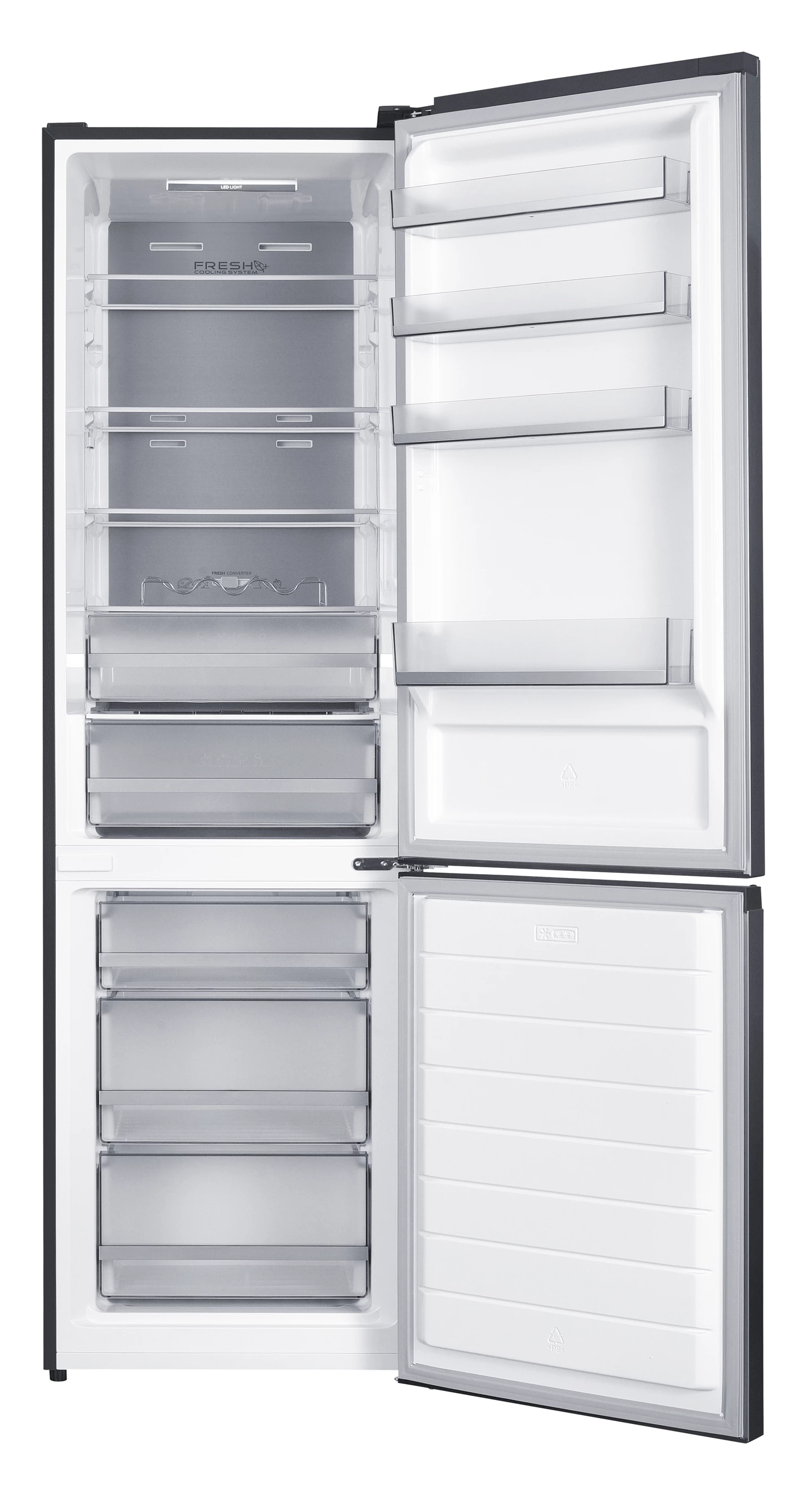 Frigorifero combinato 377 L, Inox