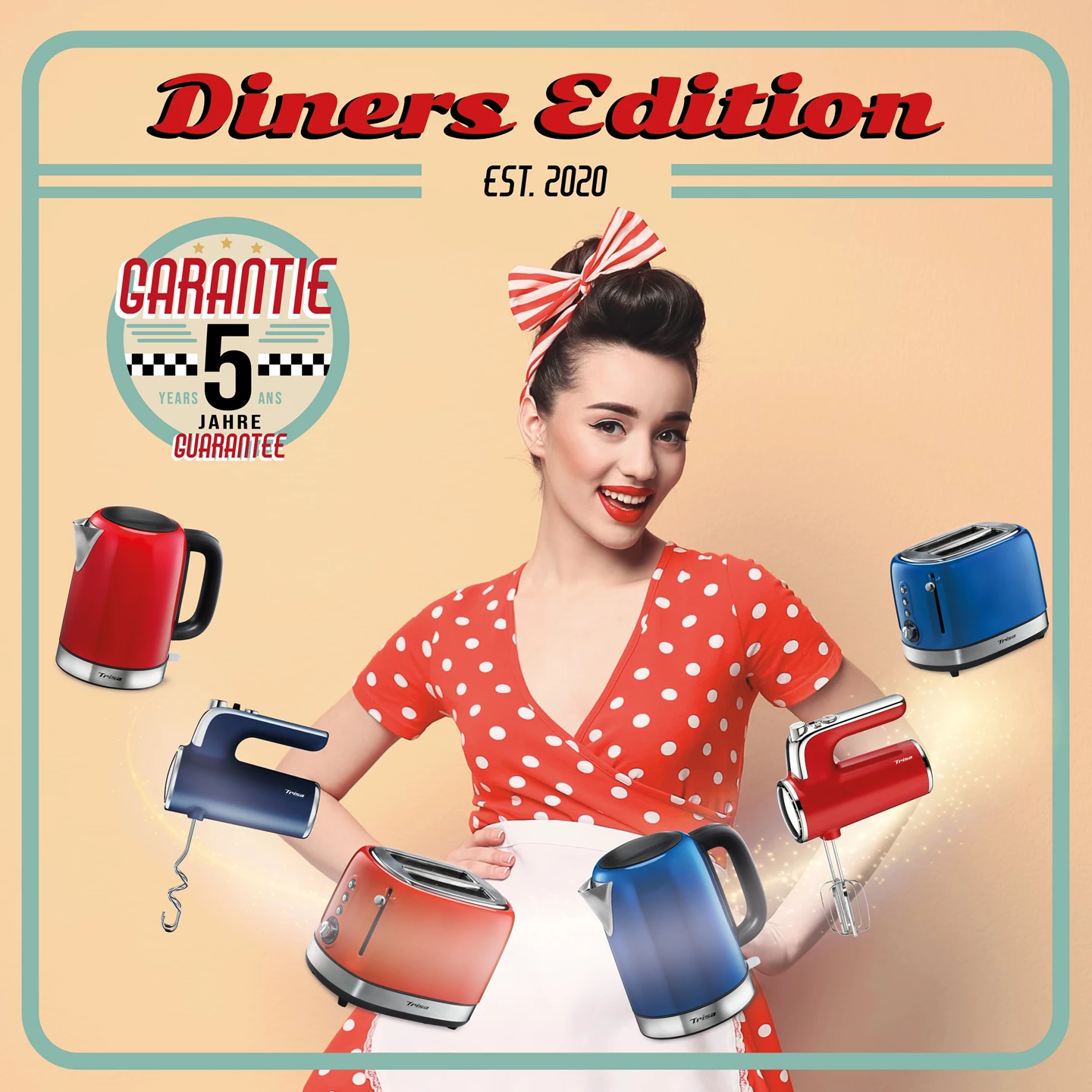 Wasserkocher Diners Edition 1.7L, blau