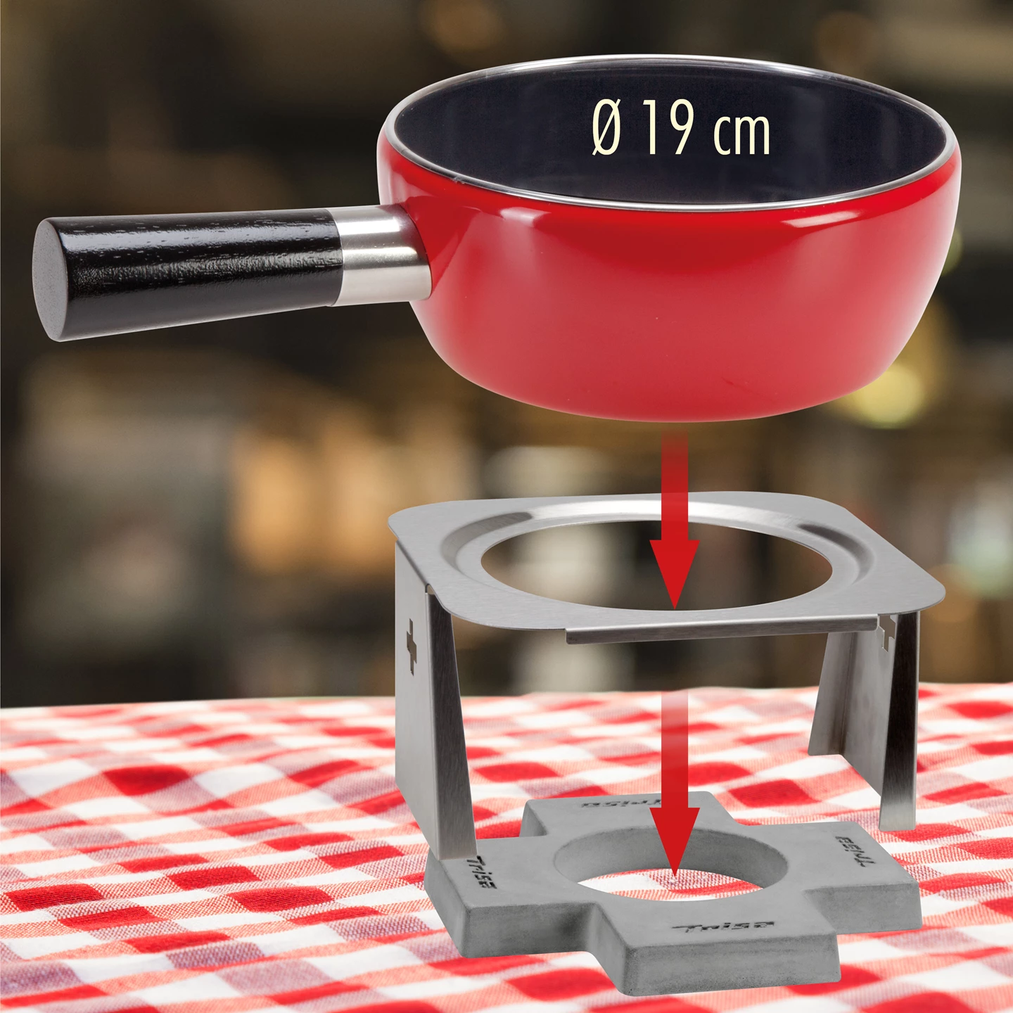Fondue Swiss Cross Stone