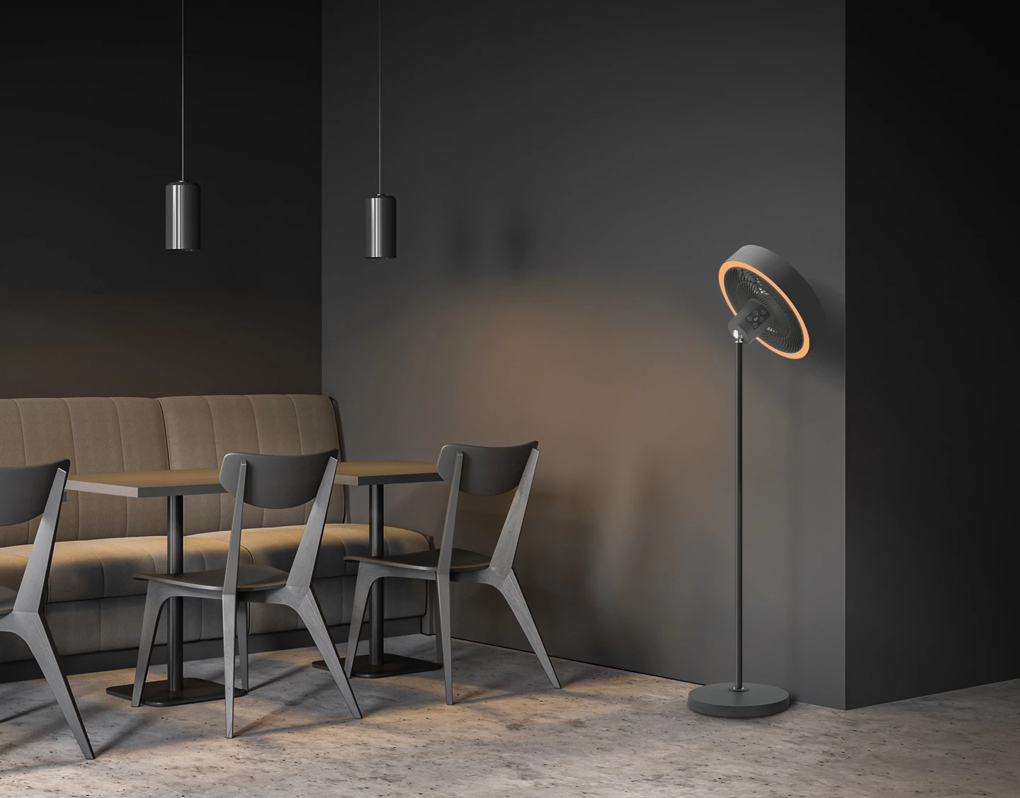 Ventilatore in piedi con luce Ambiance
