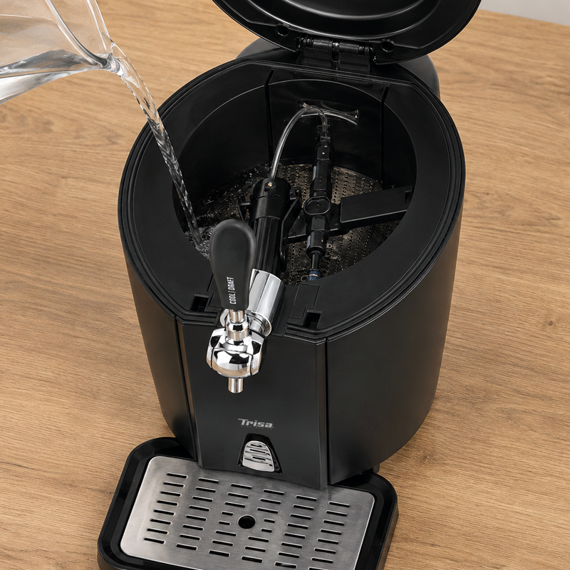 Trisa Cool Draft beer dispenser being filled with water.
